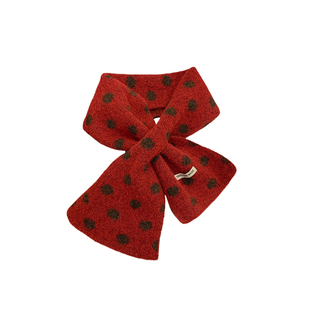 韩版复古红色针织围巾女秋冬季加厚保暖百搭防寒氛围感护颈围脖