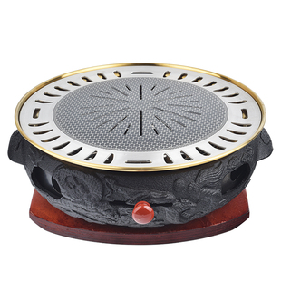 商用炭烤炉铸铁碳烤炉家用烤肉锅木炭烧烤烤肉店烧烤炉无烟烤肉炉