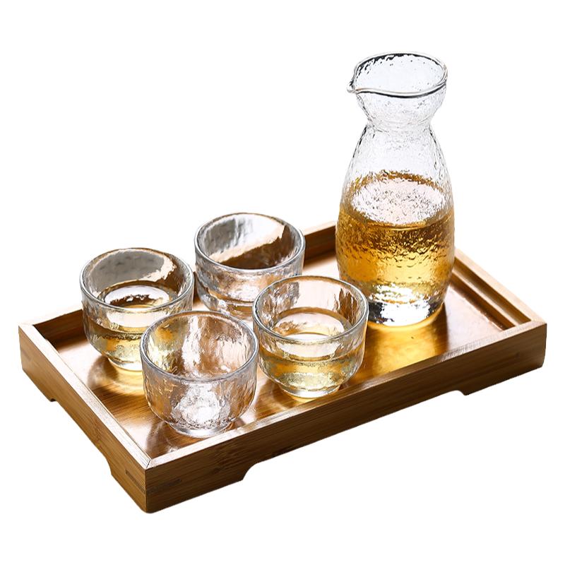 樱花阁日式锤目纹玻璃创意酒具