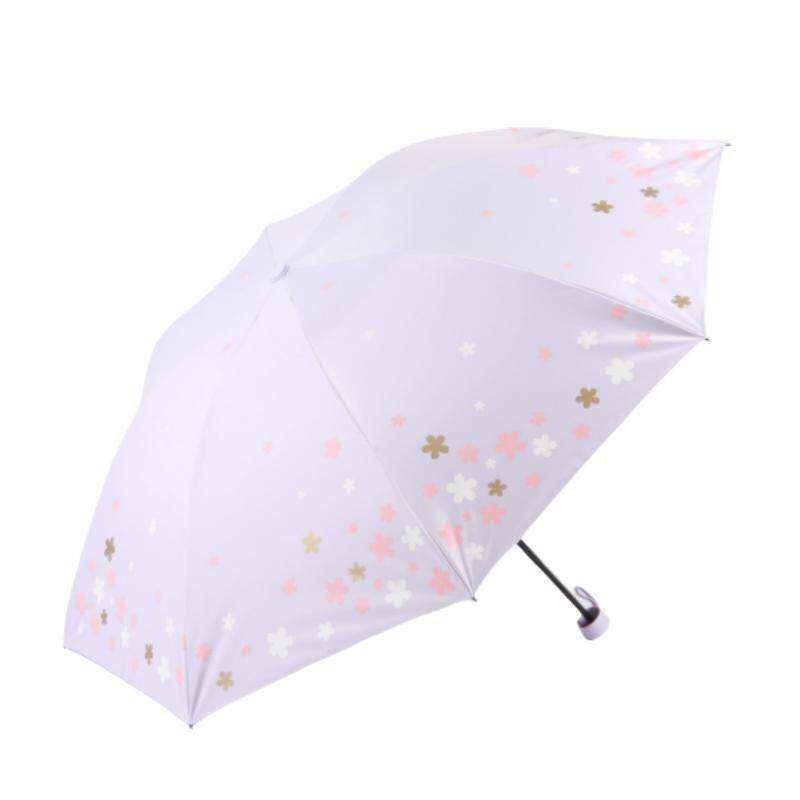 天堂三折黑胶防晒晴雨伞