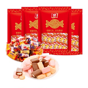 [详情领补贴]雅客水果太妃糖混合水果味500g婚庆糖果过年年货零食