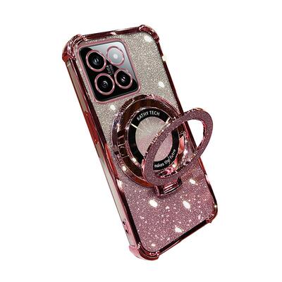 小米14硅胶创意手机壳带支架