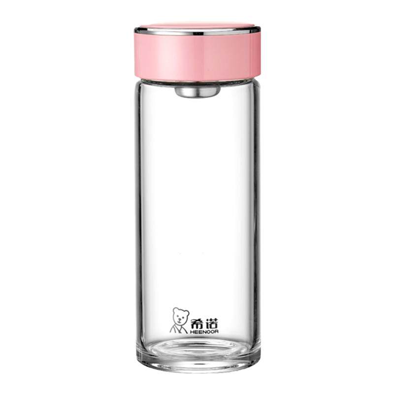 女士单层加厚带滤网玻璃水杯