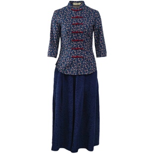 筠雅秋季新款修身显瘦中国风套装复古温婉减龄气质两件套女24J229