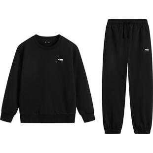 李宁童装套装男女小大童运动生活系列卫衣卫裤春季休闲针织童装