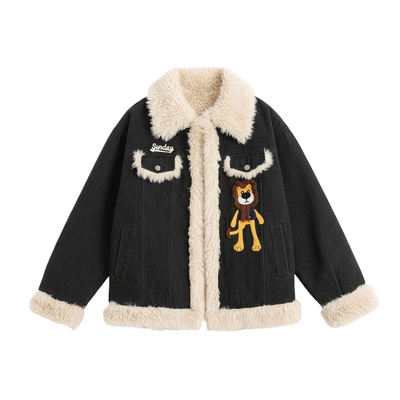 大码女装设计感显瘦慵懒风棉衣女