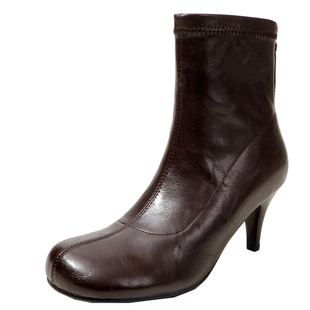 洋气弹力瘦瘦靴2026法式方头高跟短靴子女细跟秋冬裸靴女配阔腿裤