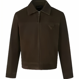 2025老钱风仿牛反绒夹克外套男女秋季复古麂皮感短宽版型翻领