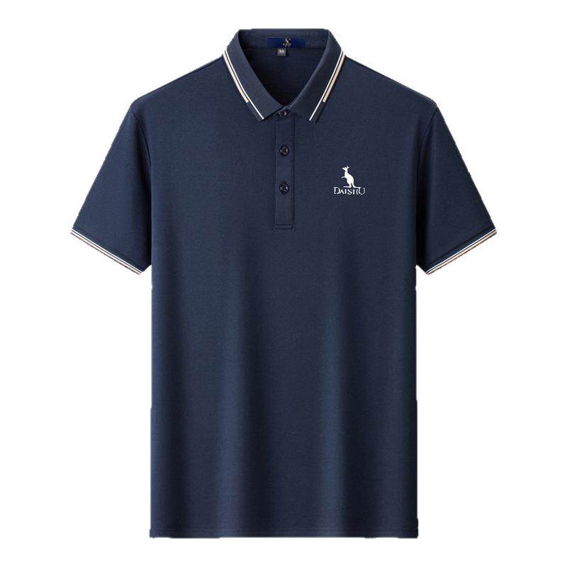 袋鼠2025夏季新款男士POLO衫丝光棉短袖T恤中年休闲爸爸装上衣服