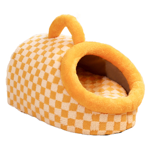 2025新款拖鞋狗窝冬季加厚保暖四季通用半封闭冬天安全感小狗睡窝