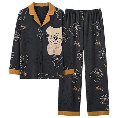 100%纯棉少女生开衫睡衣套装