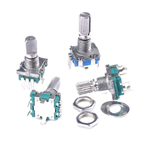 EC11旋转编码器数字电位器 编码开关 5脚带开关15/20mm梅花半轴柄