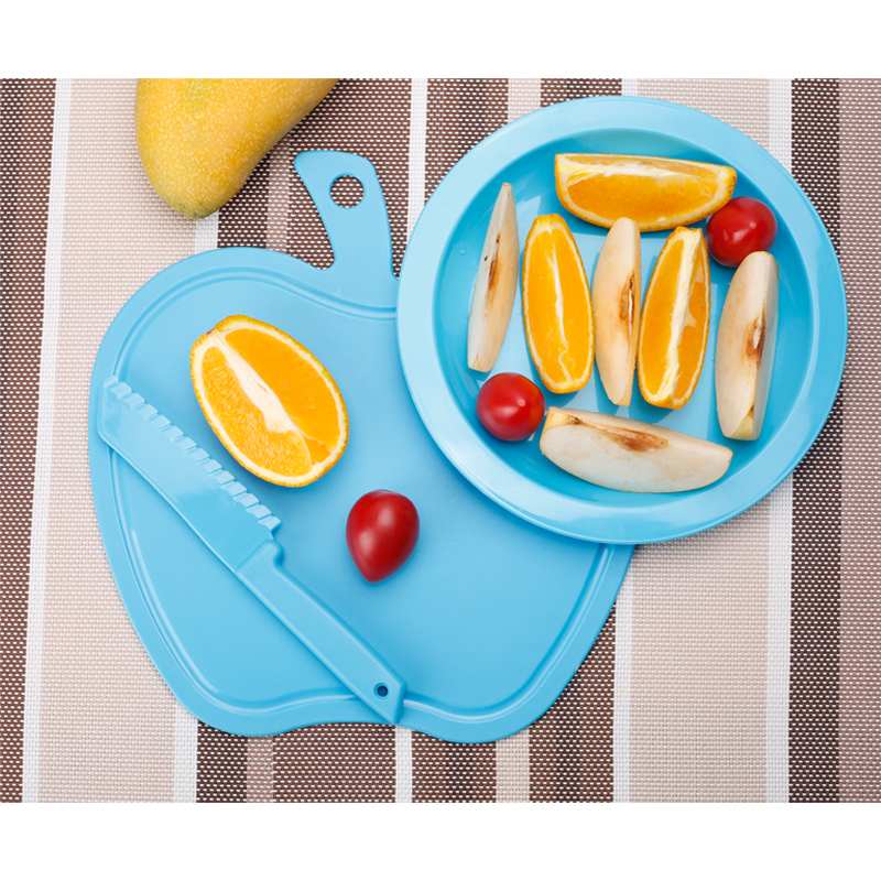 儿童安全不割手塑料刀幼儿园切水果砧板迷你小案板宝宝玩具刀菜板