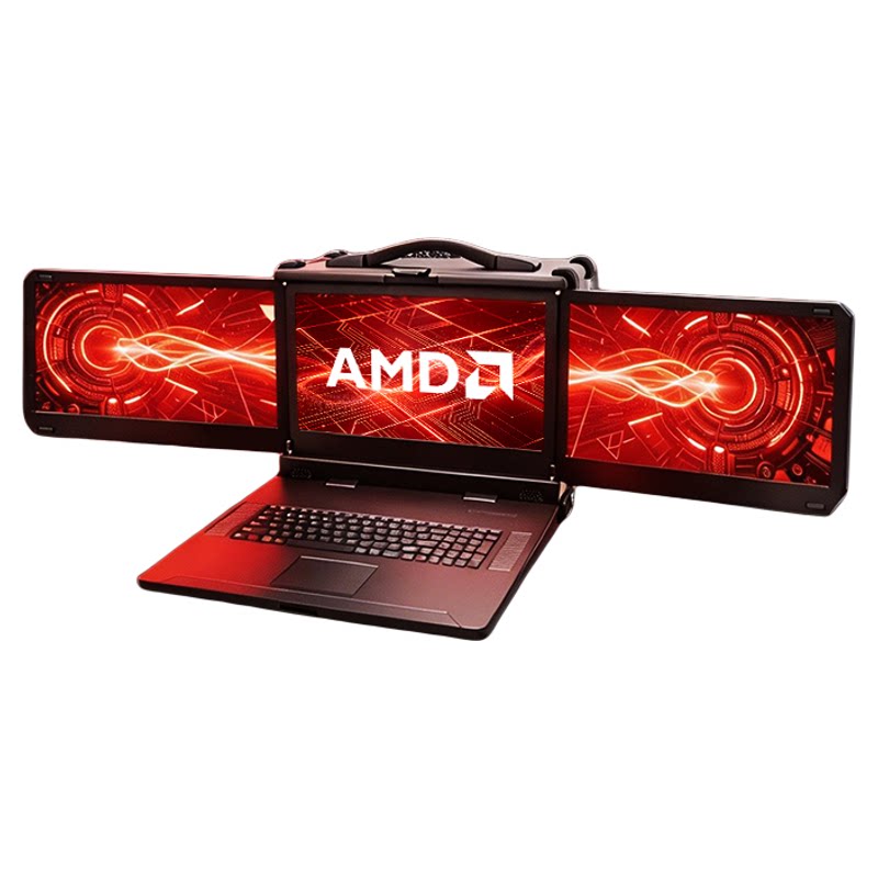 研涛AMD移动工作站7980X线程撕裂者AI大模型服务器主机本地部署终端人工智能一体机深度学习三屏加固便携机