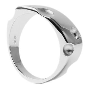 Mouhooland暮后之地不规则三角奶酪戒指情侣款925银素戒原创小众