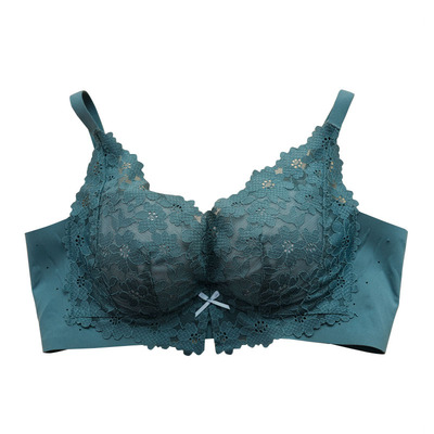 小胸文胸蕾丝无钢圈中厚聚拢文胸