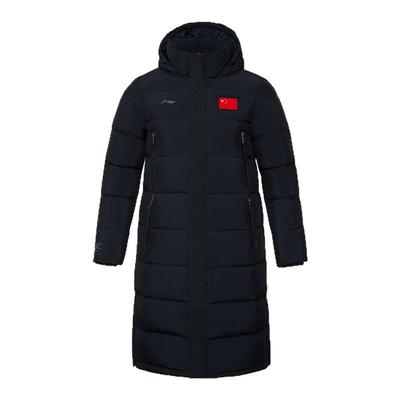 李宁正品冬季新款男子运动休闲长款连帽保暖羽绒服外套AYMR113