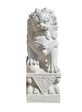 汉白玉石狮子石雕镇宅大门口墓前