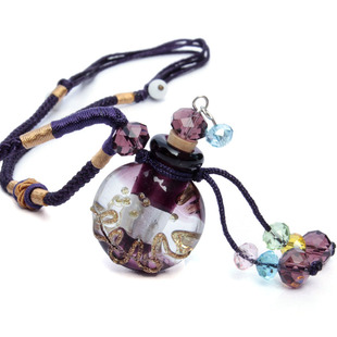 助财精油瓶项链容器空时尚韩版巴洛克薄款琉璃香薰水吊坠女毛衣链