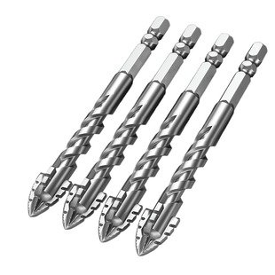 四刃锯齿偏心钻头混凝土铸铁全瓷砖干打电钻钻孔神器高硬度六角柄