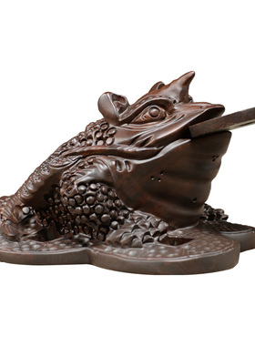 刺史三足金蟾开业礼品黑檀木雕