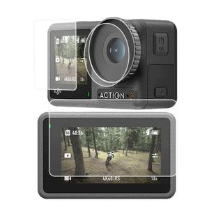 XFJI适用DJI大疆Action5pro钢化膜action4/3运动相机高清前后屏镜头屏幕保护贴膜灵眸osmo配件防爆膜收纳包