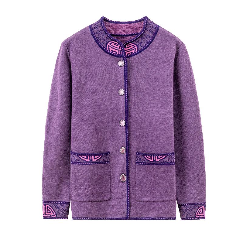 恒源祥奶奶装针织外套上衣