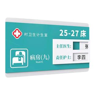 医院病房床号牌医生护士姓名可更换式标识牌诊室科室牌病人护理值日牌住院部床头信息明细牌亚克力标志牌定制