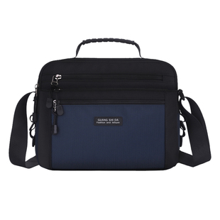 休闲男士单肩包手提包防水牛津布斜挎包男包通勤大容量六层挎肩包