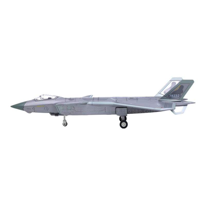 旭嘉新品1/72中国歼-20隐形战斗机J20免胶免上色拼装模型积木玩具