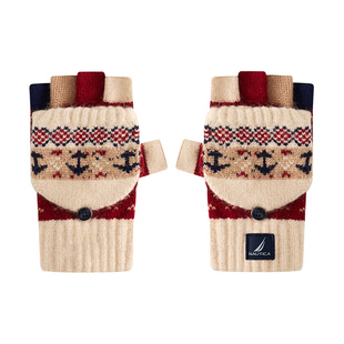 【自发热】NAUTICA童装 男女童翻盖手套秋冬季儿童圣诞新年节日款