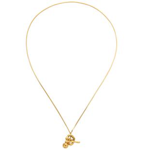 欧式时尚大气T扣圆珠毛衣链女小众轻奢镀k金不掉色钛钢毛衫长项链