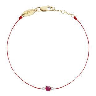 Redline/红绳女士饰品 So Abby 红宝石黄金镶钻 0.1 克拉线手链