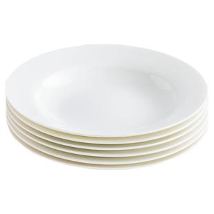 单个汤盘景德镇陶瓷盘纯白骨瓷餐具深盘创意碟子白色8英寸菜盘子