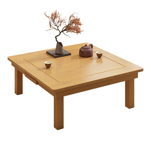 飘窗可折叠矮桌子坐地东北农村实木家用榻榻米茶桌大炕上用吃饭桌