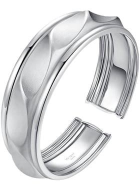 HESPER立体光影花器造型纯银手镯