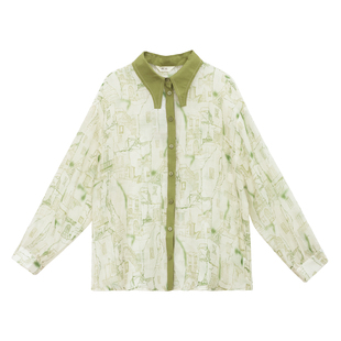 it'real瑞尔法式复古衬衫女夏季新款轻薄防晒衣空调服外套女