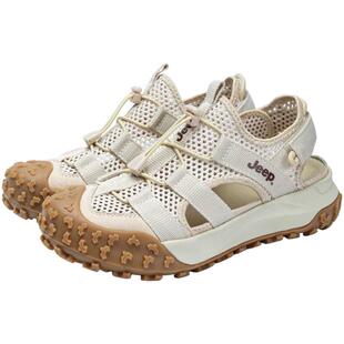 Jeep吉普户外运动凉鞋女2026夏透气一脚蹬网面女鞋厚底徒步登山鞋