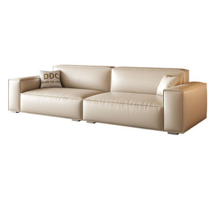 DDC意式极简豆腐块真皮沙发新款小户型客厅直排头层牛皮沙发佛山