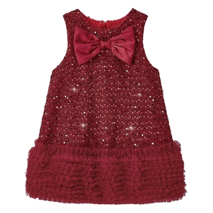 [保暖加厚]女童连衣裙秋冬公主风背心裙宝宝儿童红色裙子女孩童装