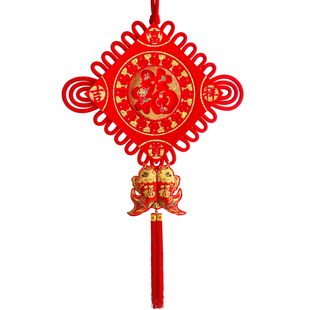 LED彩灯福字喜字中国结结婚挂件客厅玄关镇宅挂饰大号婚庆装饰品