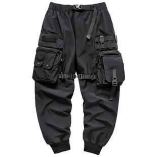 VIP多口袋工装裤男士机能伞兵裤宽松运动休闲束脚裤ins潮牌长裤子