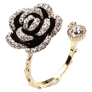 高级感开口活口可调节食指戒指女小众设计胖手结婚求婚钻戒道具