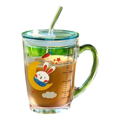 乐美雅钢化玻璃杯吸管杯可微波炉