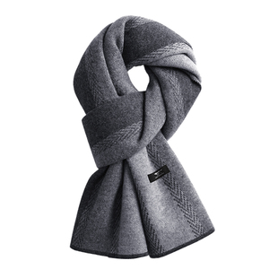 七匹狼山羊绒围巾男士冬季加厚保暖羊毛围脖送男友爸爸礼物礼盒装