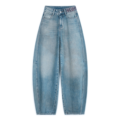 弯刀裤阔腿裤高腰显瘦百搭刺绣