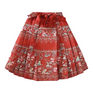 女童马面裙套装夏季中国风小女孩薄汉服半身裙儿童装明制唐装套裙