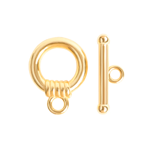 925银包18K金OT扣配件手链扣子接头diy穿珍珠项链搭扣收尾连接扣