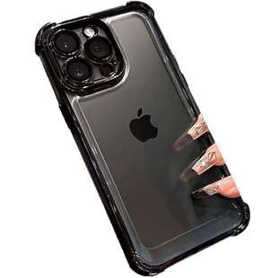 新款17高端超防摔气囊适用苹果15promax手机壳iPhone14pro全包防尘13黑色透明12高级感11pro简约自带镜头膜16