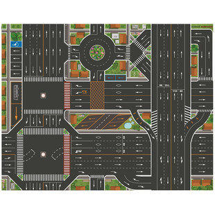 儿童城市交通模拟场景地图玩具小汽车停车场模型爬行游戏地垫认知